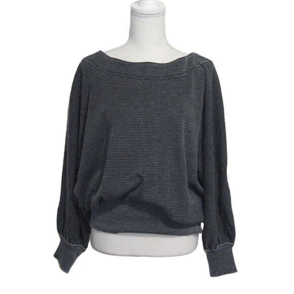 We The Free Tops - WE THE FREE Willow Thermal Women's Size Small Gray Dolman Off The Shoulder Tunic